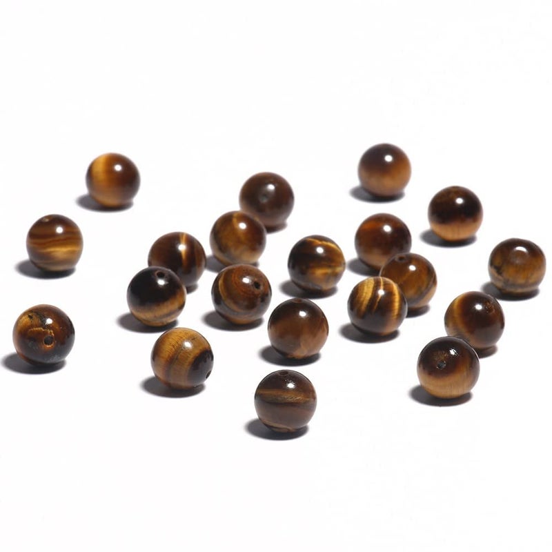 Yochus 45pcs Yellow Tiger Eye Beadsï¼Œ8mm Healing Power Natural Stone Round Loose Beads for Jewelry Making Earring Necklace DIY Crafts - Image 4